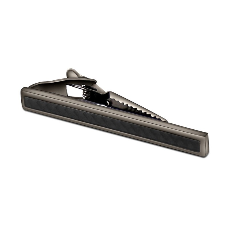 Merit Ocean Men Tie Bar Clip 2.2"Inches Brass Gun-black Plated Carbon Fiber Regular Fashion Tie Bar Clips (Gun black) - Image 3